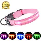 collares para perros rosa * Alta visibilidad: tomamos luces Led para este collar que no lo influenciará para ajustar la longitud del cuello.