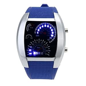men's black rubber speedometer digital wrist led watches