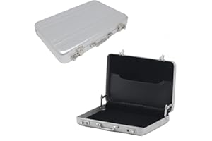 LSYYSL 1 stück Koffer Visitenkartenbox, universelle Gutscheinverpackungsbox, Mini-Aluminium-Passwortbox Geschenkbox, kann als Geschenk oder Belohnungs-Souvenir verwendet werden (Silber)