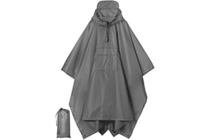 Royalotic Rain Poncho Adult Waterproof Poncho Hooded Raincoat Lightweight Rain Jacket Travel Cape with Pocket