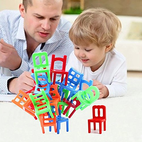 German Trendseller® – Stühle Stapeln – Geschicklichkeitsspiel ┃ Knobelspiel ┃ Balancieren ┃ Klassiker ┃ Geduldspiel - 2