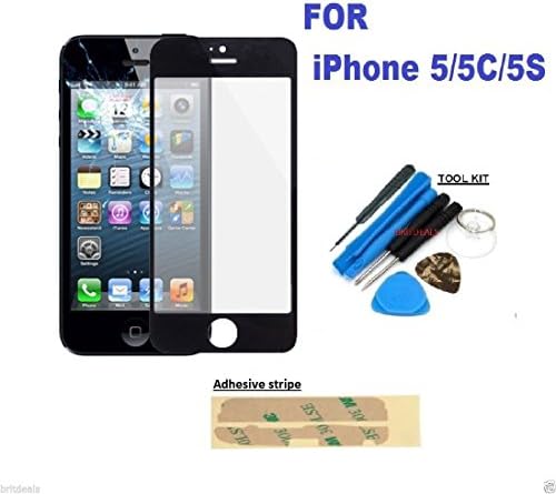 Globalshineuk ® New Front Outer Screen Lens Glass Replacement + Tools for iPhone 5 5C 5S Black
