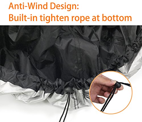 BBQ Cover Gasgrill Abdeckhaube Barbecue wasserdichte Abdeckung, Schwarz, klein (145x61x117cm) - 2