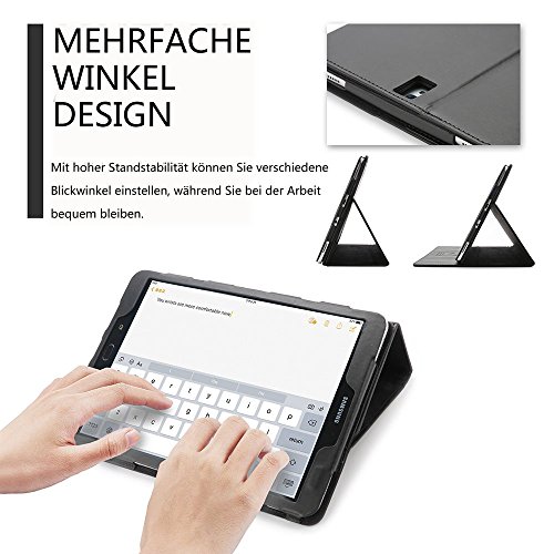 boriyuan Echt Ledertasche Case Schutz Hülle Ultra Slim Cover für Samsung Galaxy Tab S2 9.7″ SM-T810/T815 aus echtem Leder mit Standfunktion, Magnetverschluss, im Bookstyle inkl. Eingabestift, Displayschutzfolie(Schwarz,Echt Leder) - 5