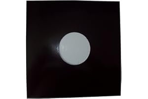 UKPS 25 Quality Large Gloss Finish Black Card 12" LP Record Vinyl Sleeves Covers Protectors with Large Centre Hole - Size 310 x 305mm - Scratch Mark Protection Packaging - Scratching Marking Prevention