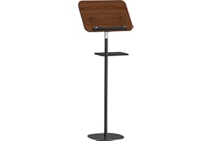Snughome Lectern Podium Stand with Storage Tray, Height Adjustable Lectern Stand Mobile Podium, Portable Floor Standing Podium Lectern for Church, Weddings, Classroom, Speech