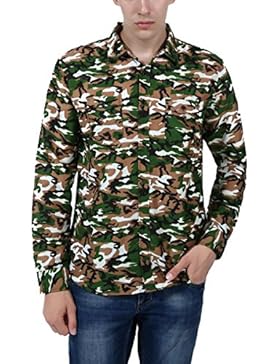 Camicia LKDJCWX Uomo Casual Outdoor Camouflage Risvolto Maniche Lunghe