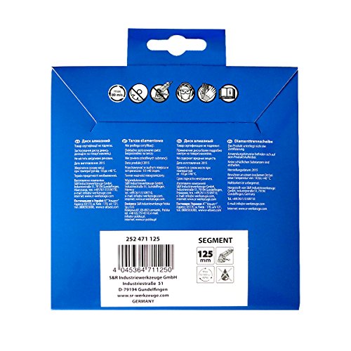 S&R Diamanttrennscheibe 125×2,2(7,0)x22,2 mm Turbo ,Beton armierter Beton,Granit,Naturstein,Ziegel, Trockenschnitt - 4