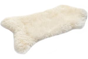 HOME LAMB Lammfell Weiß 100-110 cm - Weich Schaffell Echt - Natürliche Teppich Wohnzimmer - Flauschig - Deko Fell Schlafzimmer - Naturfell