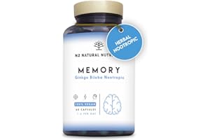 Nootropics Cognitive Enhancer Brain Booster. Coffee, Ginko Biloba, Bacopa, Vitamins. Nootropic Supplement for Mental Performance, Focus Better Mood UK Vegan Certified 60 Capsules N2 Natural Nutrition