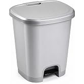 CABLEPELADO Plastic waste bin, Pedal opening bin, Pedal bin, BPA free, 45 cm high x 38 cm wide x 32 cm deep, Capacity 27 litr