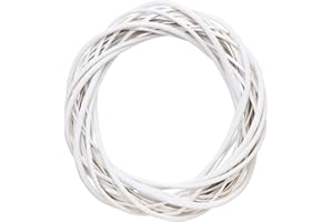 JORZER Antique Wash Willow Flat Open Hanging Wreath,Fashion New Handmade Rustic Style Shabby Chic DIY Wicker Wreath Circle Wreath Ornaments DIY Crafts Rattan Wreaths Holiday Wreaths Front Door 30cm