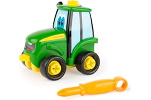 John Deere Je construis Mon ami Johnny, Jouets de Construction pour Les Tout-Petits, Jouets à Pousser pour Les Enfants, Jouet de la Ferme, Jouet à Pousser pour garçons et aux Filles de 3 Ans +