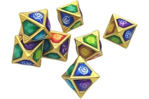 HANAIETTE Genshin Impact Genius invocation JCC Collier de dés en diamant élément tridimensionnel dés (dés x 8)