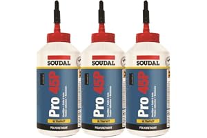 3 x Soudal trälim Pro 45P PU-lim vattentålig polyuretanleim D4 750 ml