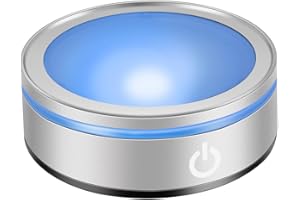 IFOLAINA LED Light Base Multicolor Show Round Stand Display Plate with Flat Top Surface Color Change for 3D Crystal Glass Art