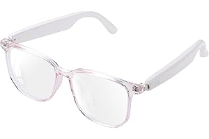 TULBEYS Smart Glasses for Women, AI Translation Bluetooth Glasses, Real-Time Translator, Open Ear Blue Light Filtering Lenses, Supports 110+ Languages, Language Translator for Traveling Learning(Clear)