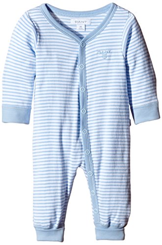GANT Unisex Baby N,B, STRIPED COVERALL Footies, Blue (sea Blue 451), 0-3 Months (Manufacturer size: 50)