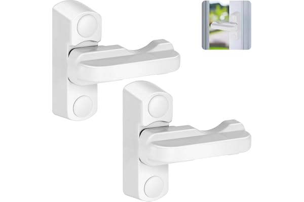 flintronic Poignée de Fenêtre, 2PCS Poignée Fenetre en Aluminium, Poignee Porte Bloque Fenetre pour Sécurité Enfant, Installation Facile pour Maison Portes Placards Fenêtres