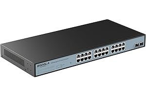 SODOLA 24 porty 2,5 Gbit Smart Web Managed Switch, 24 porty Base-T 2,5G, 2 x 10G SFP+, agregacja łącza/QoS/VLAN/IGMP, 1U zamontowany przełącznik sieciowy 2.5G