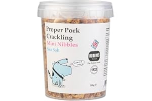 SCT SAVOURY CRUNCHY TREATS & SWEET CANDY TREATS Proper Pork Crackling Mini Nibbles 200g Pots - Available in Multiple Flavours - Keto, Gluten & Allergen Free, Low Carb, High Protein - Handmade in Britain with Family Recipe (Classic Sea Salt)