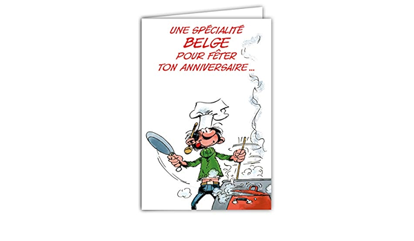Carte Anniversaire Gaston Lagaffe Belgique 1 Un An De Plus Amazon Fr Fournitures De Bureau