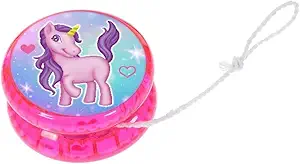 IndusBay Yo Yo Ball | Unicorn Yoyo Ball for Girls Boys Yo-yo with Flashing led Glow Light - Light Up Party Favor Classic Return Gift Toy Children Games Kid Boys Girls 1 Piece , Multicolor