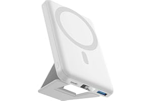 Power Bank, AOGUERBE Batería Externa Carga Rápida 10000mAh, Cargador Portátil Magnético Inalámbrico Plegable PD 22.5W Powerbank MagSafe Pantalla LED USB-C para iPhone 14/13/12/Mini/Pro/Pro MAX