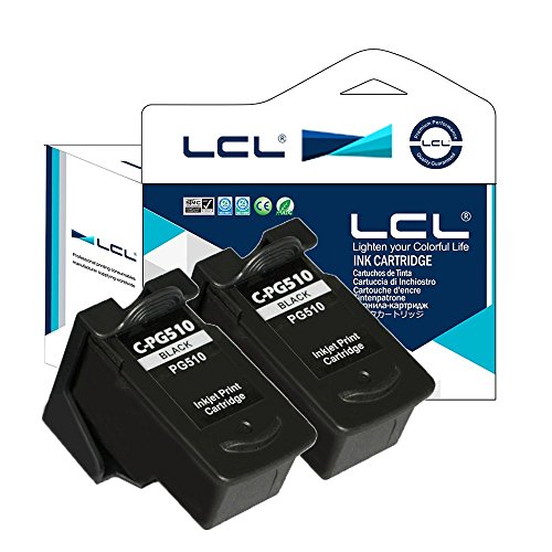 LCL PG510 PG-510 PG-510XL Indiquant la capacit   de l encre  2-Pack Noir  Cartouches D Encre Remanufactur  es pour Canon Pixma