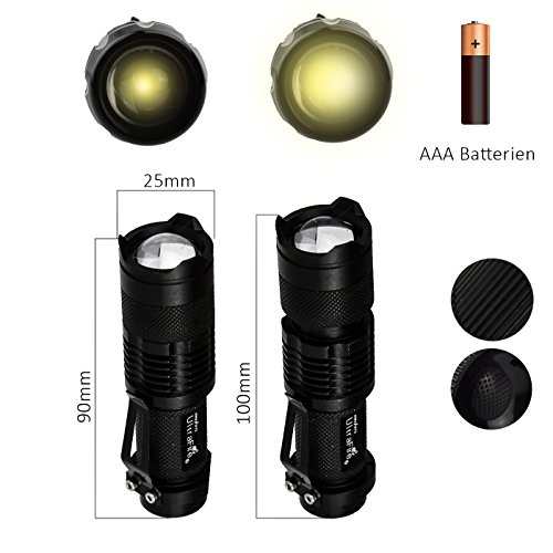 LED Taschenlampe Cree Q5 7 Watt High Power LED Lampe 700 Lumen Handlampe Aluminiumgehäuse Zoomfunktion 3 Leuchtstufen wasserdicht led light von Kobert-Goods - 6