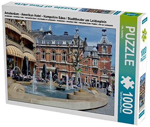 Preisvergleich Produktbild Amsterdam - Amerikan Hotel - Hampshire Eden / Stadttheater am Leidseplein 1000 Teile Puzzle quer