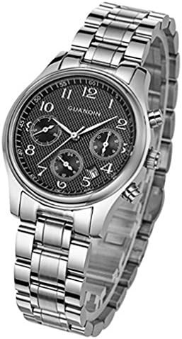 Women Watch Quartz Watch Stainless Steel Bracelet Waterproof Multifunction Business Casual Calendar , White , B