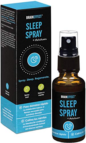 BRAINEFFECT SLEEP SPRAY | 1mg Melatonina por Porción | 30ml | La más Rapida Ayuda Natural Para Dormir | Vegano | Hecho en Alemania