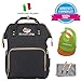 Produktbild Mamacadabra Baby Wickelrucksack Wickeltasche Mom-Rucksack Multifunktion + 2 Silikonlätzchen + Wickelauflage + 2 Kinderwagenhaken Wasserdichtes Oxford-Gewebe 3 isolierte Taschen (Nero)