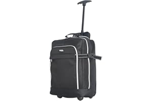 ZAHRAB 40x30x20cm for Ryanair Wizz Air, Underseat Bag Lightweight Hand Luggage Cabin Bag Trolley with Wheels Flight Bags Suit Case (Black)