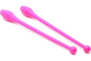 BUSHWACKA Rosa 2 x Mujeres Palos de Gimnasia (36cm) (83g) Pesas de Gimnasio para Mujeres Bastones de Gimnasia de Baile, Gym Mazas, Palos de rítmica, Gimnasia rítmica de Principiantes