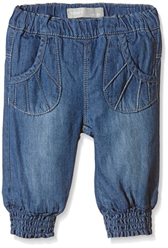 NAME IT Baby Girls' Plain Jeans Blue Blau (Medium Blue Denim) 0-3 Months