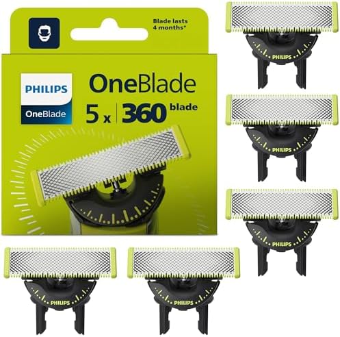 Philips OneBlade Original 360 lame, compatibili con tutti i modelli OneBlade e Pro, 5 pezzi (modello QP450/50)