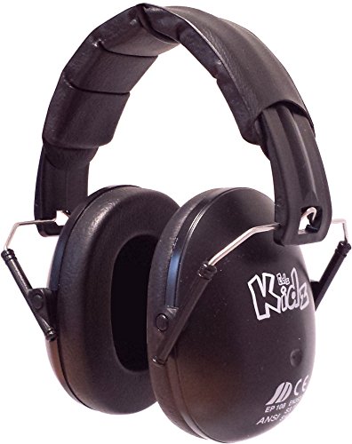 EDZ Kidz - niños ajustable reducción de ruido orejeras protecciones para los oídos (Negro)