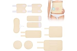 AOOWU Zestaw Kompres z Olejem Rycynowym, 10szt. Wielokrotnego Użytku, Organiczny Zestaw Kompres z Olejem Rycynowym na Szyję, Klatkę Piersiową, Talię, Kolana, Nogi i Ręce, Regulowane Poduszki