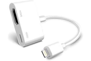 ENERGIEMAX Lightning HDMI Adaptateur pour iPhone【Certifié MFi】 1080P HDMI Adaptateur Câbles AV Numérique Vidéo Audio Sync Hronisation d'écran Connecteur Chargeur avec Tous Les iOS/iPad/Projecteur/Moniteur/TV