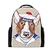 Produktbild Rucksack Bookbag Daypack Funny Dog Marine Muster wasserdicht für mittlere Reise Mädchen Jungen