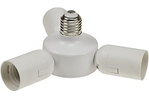 CHILITEC Adapter do oprawy lampy E27, 3-krotny uchwyt do studia fotograficznego, softbox, abażur I rozszerzenie z 1 do 3 lamp, biały