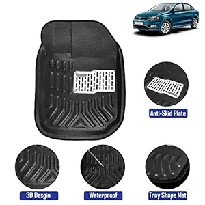 Kingsway 4D Car Floor Mats for Volkswagen Ameo (Model Year : 2016 Onwards) (Black Color)