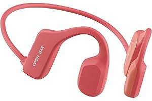 Hiteblaz Bone Conduction Headphones, Open-Ear Sport Headphones with Mic, 7H Playtime, Wireless Bluetooth Headphones, IP55 Waterproof Wireless headset for Listening Cycling Hiking Driving Red