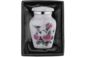 BOLD & DIVINE Beautiful Beautiful Hummingbird Small keepsake Urns | For Human and Pet Ashes | With Velvet Bag & Funnel - 1 Quantity