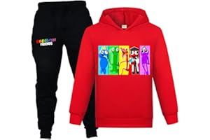 Forlcool Cotton Hoodie+Pants Rainbow Boys and Girls Casual Tracksuits Kids Jumper Tops Set