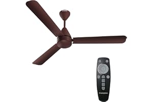Crompton Energion Hyperjet 1200mm BLDC Ceiling Fan | Point Anywhere Remote Control | BEE 5 Star Rated Energy Efficient | Superior Air Delivery | Anti-Rust | 2 Year Manufacturer Warranty | Brown