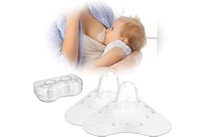 Aolso Bouts de Sein, Sein en Silicone,Accessoire Spécial Allaitement Doux Comme la Peau, 2PC Protège-Mamelons, Bouts de Sein en Silicone
