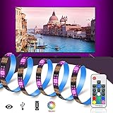 ★ Retroiluminación de TV LED: 6pcs 1.64ft / 50cm RGB tira de luz LED, 5pcs 5.9in / 15cm cable de conexión, 5pcs 4 pin calentador, 1pcs 39in / 100cm LED controlador USB cable y 17keys RF inalámbrico remoto. Muestra 20 colores fantásticos, 20 modos dinámicos, 5 ajustes de brillo y 10 de velocidad, regulables, y puede recordar el ajuste de color anterior